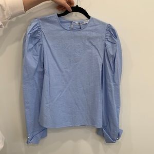 NWT Sky-blue textured Zara blouse